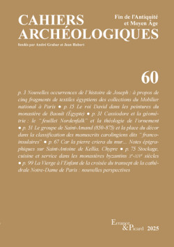 Cahiers archéologiques N° 59 - Fin de de l'Antiquité et du Moyen Age